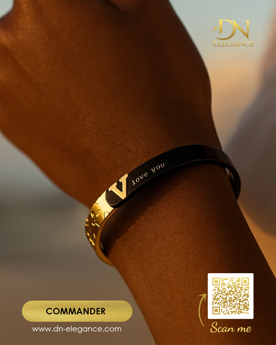 Bracelet cerceau noir - or en acier inoxydable – Image 2