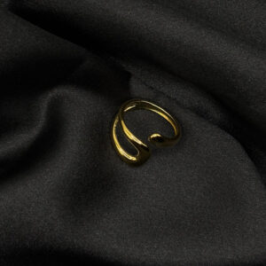 Bague plaquet double médaillons en acier inoxydable