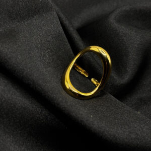 Bague plaquet or cerceau en acier inoxydable