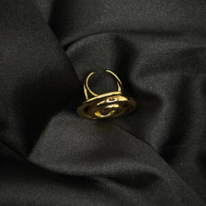 Bague plaquet or escargot en acier inoxydable