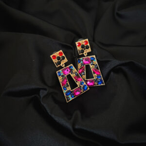 Boucles en acier inoxydable avec diamant multicolore