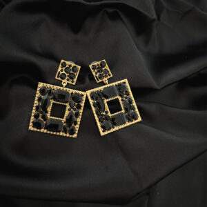 Boucles en acier inoxydable avec diamant noir