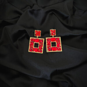 Boucles en acier inoxydable avec diamant rouge