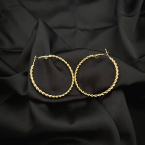 Boucles large cerceau or en acier inoxydable