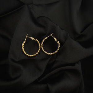 Boucles moyen cerceau or en acier inoxydable