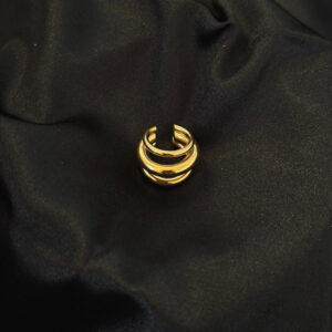 Boucles trio créole plaquet or en acier inoxydable