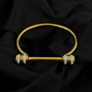 Bracelet cerceau or avec fermoir en acier inoxydable