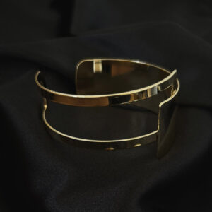 Bracelet doré double manchette en acier inoxydable