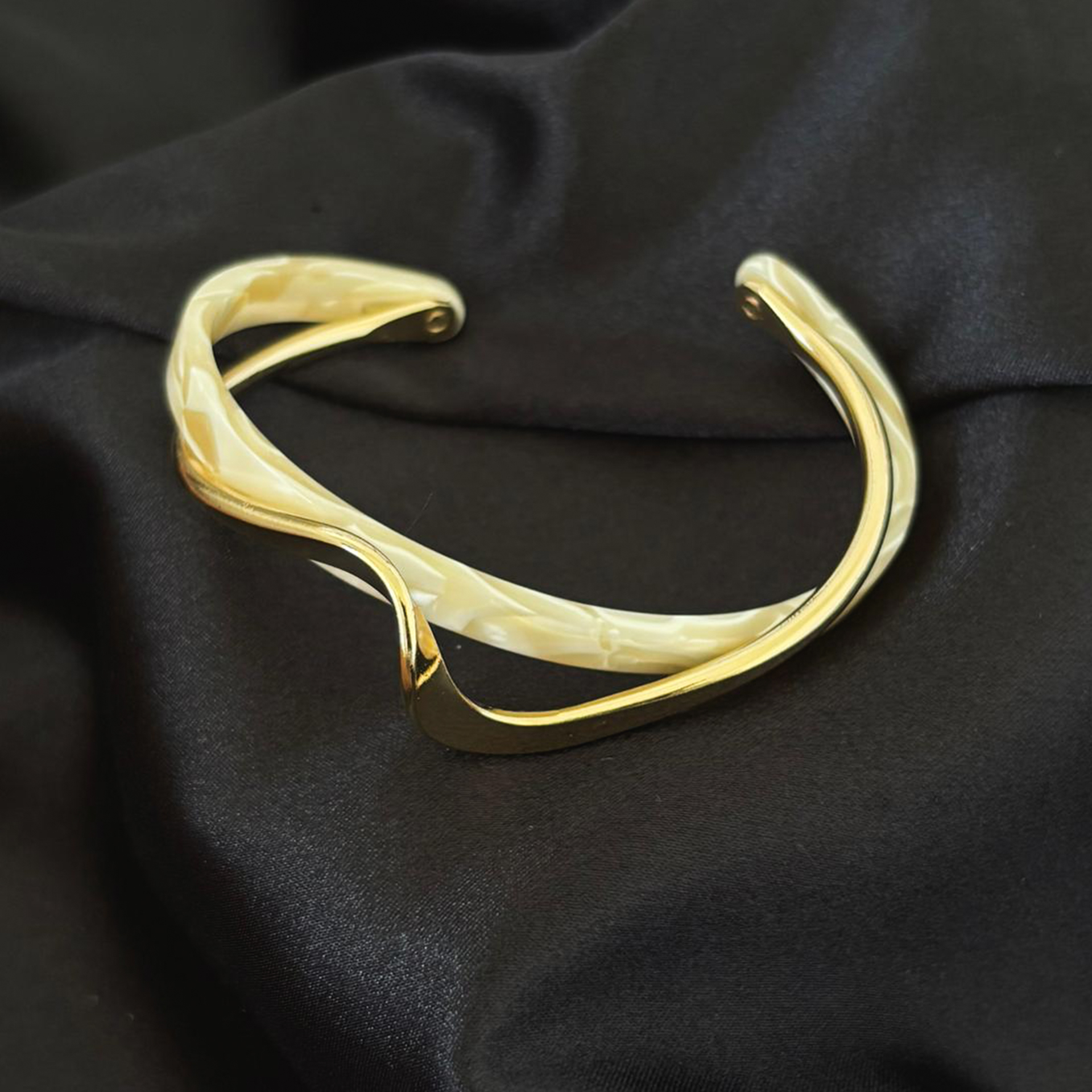 Bracelet résine blanc en acier inoxydable – Image 3