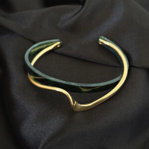 Bracelet résine vert en acier inoxydable