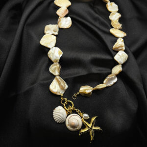 Chaîne plage coquille blanche + étoile de mer