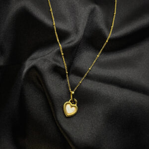 Chaîne à médaillon double face blanc noir en acier inoxydable