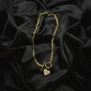 Chaîne anneau coeur en acier inoxydable