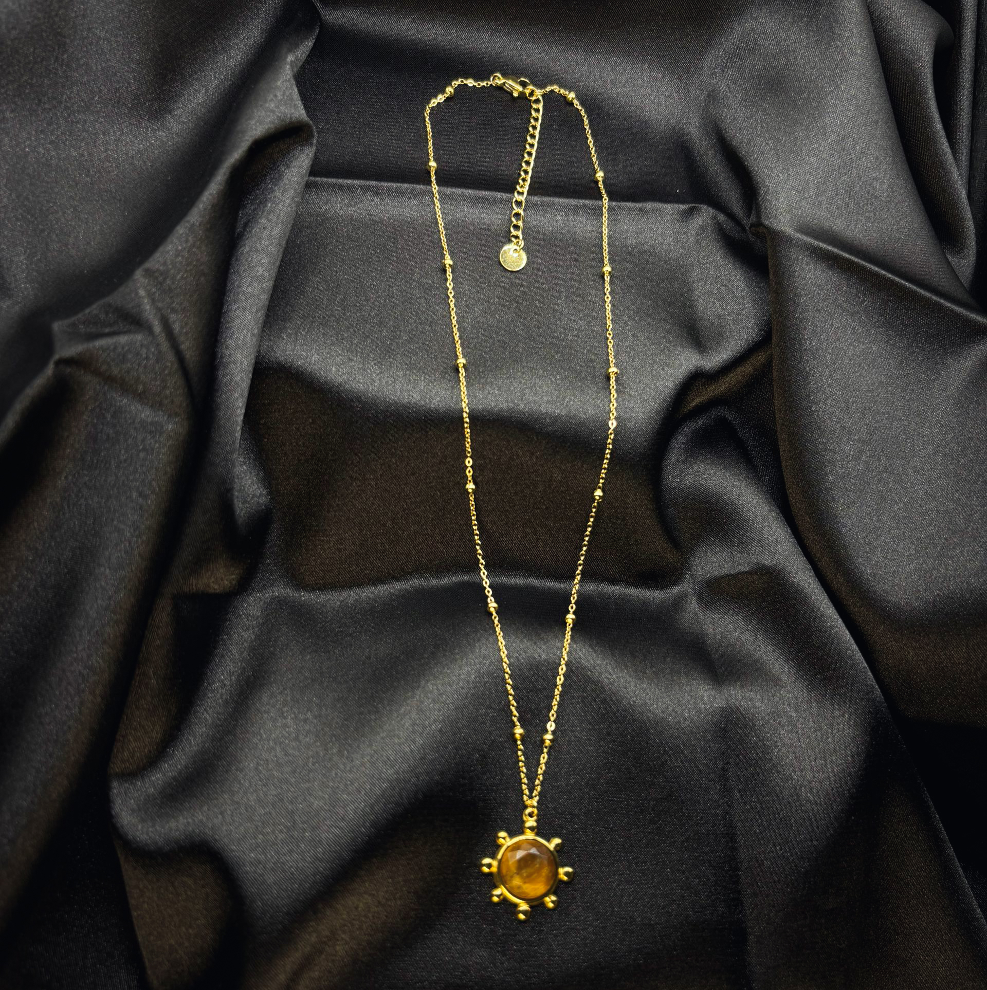 Chaîne perle soleil en acier inoxydable