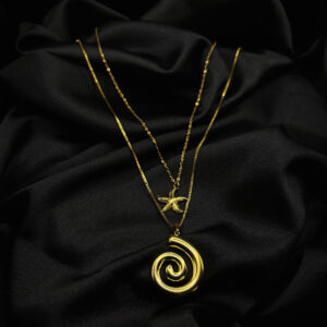 Ensemble chaînes à étoile de mer et coquilles d’escargots en acier inoxydable