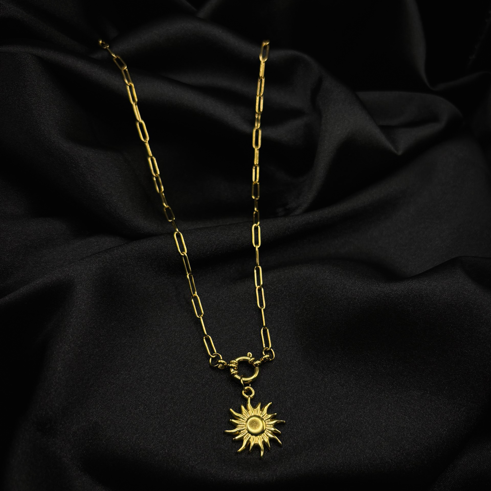 Ensemble chaîne soleil + coquillage en acier inoxydable – Image 2